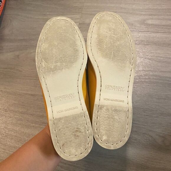 Sperry Top Sider Womens Custom 61421 Brown Yellow Leather Boat Shoes Size 6.5 M - Picture 2 of 7